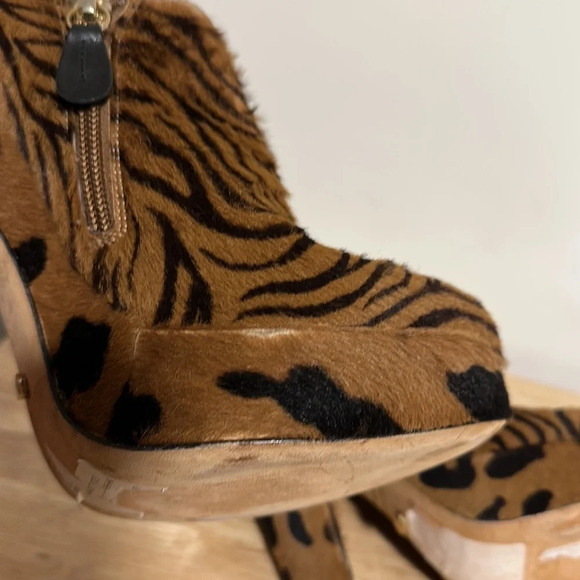 Jerome C. Rousseau $895 calf hair leather box heel ankle boots - Picture 5 of 5